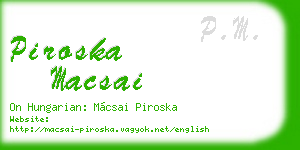 piroska macsai business card