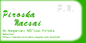 piroska macsai business card